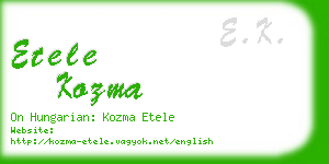 etele kozma business card